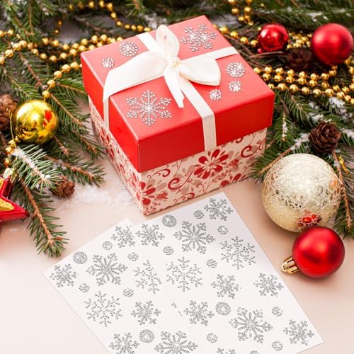 Epakh 84 Glitter Bling Rhinestone Sticker, Snowflake Diamond, Silver