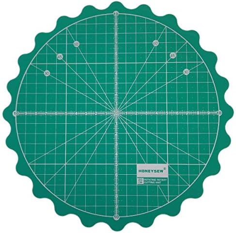 HONEYSEW Circle Rotary Cutting Mat Diameter 20cm(8") Self Healing for Any Table Protection Board Quilt Fabric Doing Crafts Sewing Quilting Projects Rotating Cutter Pad (Green Color)