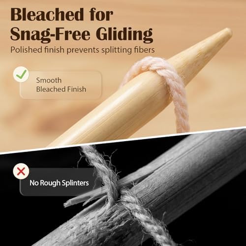 LIHAO 36 PCS Bamboo Knitting Needles Set