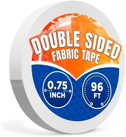 Double Sided Fabric Tape for Hemming – 3/4 In x 32 Yd Double Sided Clothing Tape – Transparent Acrylic Strip for DIY Fixes, Seam Repair, Clean Removal, Strong Adhesion, Quick Clothing Adjustments