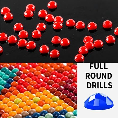 KUFWKEY Beach Diamond Art Kits for Adults, 5D Love Diamond Painting Kits for Beginners, DIY Full Round Drill Paint by Diamonds,Sunset Diamond Mosiac Kits,Diamond Dots,Home Wall Decor 12 x 16 Inch
