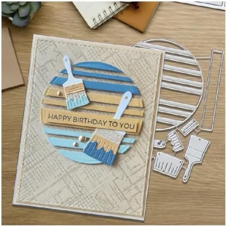 Scrapbooking Die-Cuts, Layer Frame Net Set Metal Cutting Dies for Card Making, Paper Craft Template, Background Embossing Stencils, DIY Album Décor (Painting Tool Set-10.4x13cm)