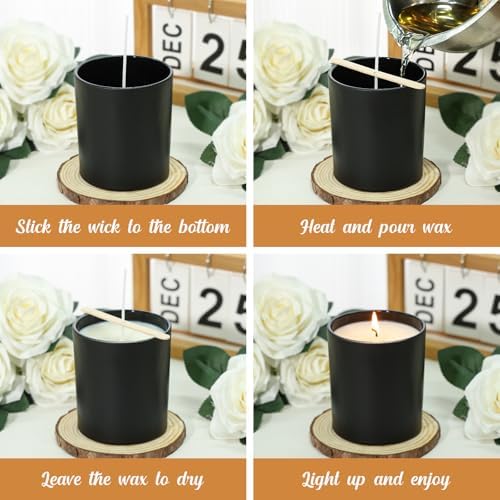 SUPMIND 10oz Black Glass Candle Jars with Lids,30pcs for Candle Making
