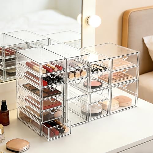Prsildan 17 Drawers Teacher Toolbox Office Supply Organizer, Set of 4
