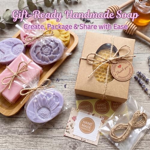 Honeydak Soap Making Kit for Beginners Adults DIY Making Supplies with Shea Butter Soap Base Silicone Molds Colorant Dye Fragrances with Gift Boxes for Women DIY Craft