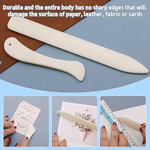 9 Pcs Bone Folder Tool Scoring Tool Folding Bone Plastic Paper Folding Tool Book Binding Kit Leather Burnishing Card Making for Folding Scoring Creasing Origami Scrapbooking (Pack of 3)