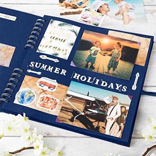 Bstorify 10 x 10 Inches Scrapbook Album 70 Pages Blue | Hardcover with Thick 200 GSM Kraft Paper, Ideal for Your Scrapbooking Albums, Art & Craft Projects (Blue, 10 x 10 Inch)