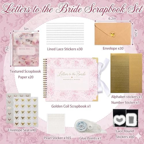 Letters to the Bride Scrapbook Kit, Bridal Shower Guest Book Alternative