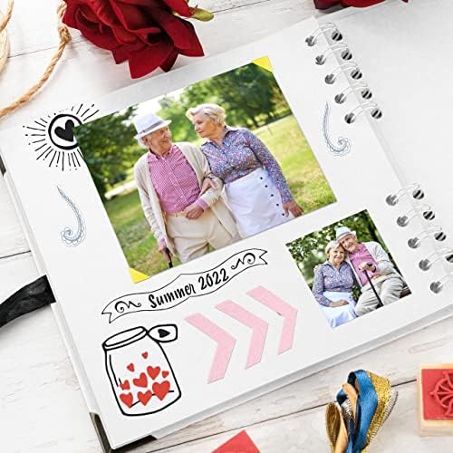 Scrapbook Album, 36 Pages, 7 x 7 Inch, White Photo Album, Scrap Book | Hardcover with Thick 200 GSM Kraft Paper, Ideal for Your Scrapbooking Albums, Art & Craft Projects (White, 7 x 7 Inch)