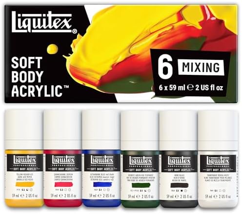 Liquitex Soft Body Acrylic Paint, 6 x 59ml (2-oz), Mixing Set