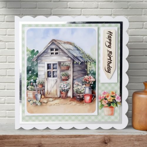 Katy Sue Die Cut Decoupage – Gardener's Choice (Pack of 12) – Garden Themed Designs for Layered Card Making – Premium 150gsm Paper – UK Made Card Making