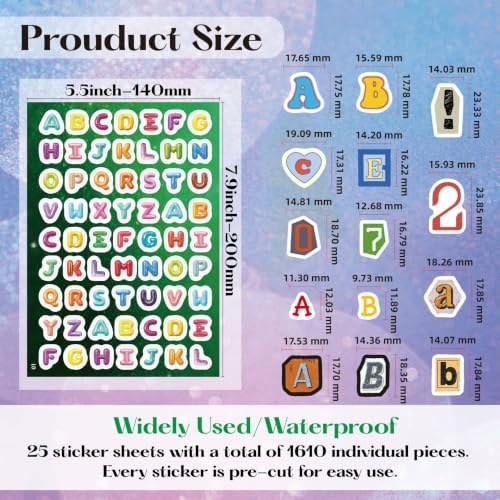 Japanese Retro Sticker Book, 800 Cartoon Stickers Book with Art Coated Paper Creative Activity Stickers for Adults, DIY Scrapbooking Phone Cases Laptops Party Gifts (Letter)