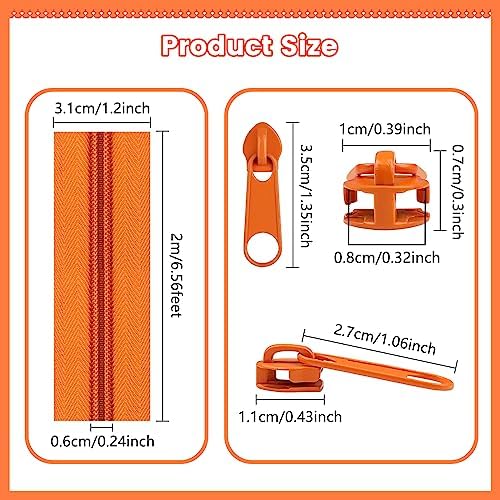 DOITEM 13.5 Yards 6 Pieces Sewing Zippers #5 Nylon Coil Zippers Assorted Zipper for Sewing with 24 Zipper Sliders for DIY Tailor Sewing Crafts Supplies, 6 Colors