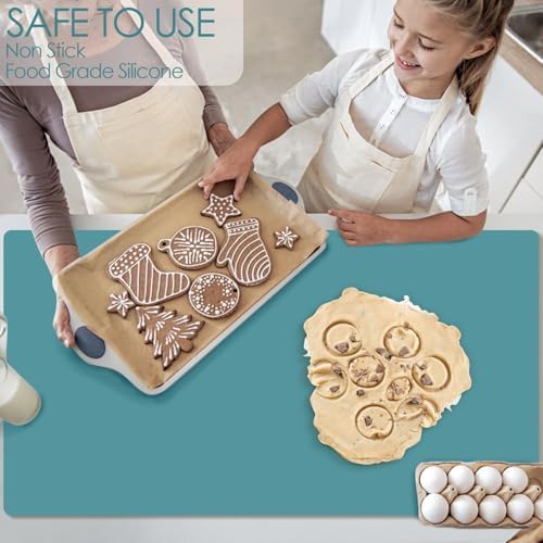 Extra Large Silicone Mat for Kitchen Counter 36" x 24" Silicone Table Mat for Resin Workbench Mat Heat Resistant Mat Coffee Bar Mat,Dark Green