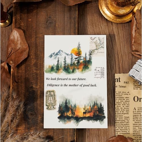 40 Pcs Aesthetic Nature Landscape Stickers for Junk Journaling