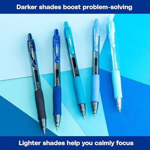 PILOT G2 Gel Roller Pens, G2 Boost Blue Pens Pack, 8 Pack Pouch, Assorted