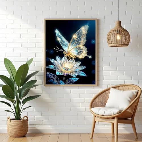 VeGuude Butterfly Diamond Art Kits for Adults Home Wall Decor Gift 12x16 in