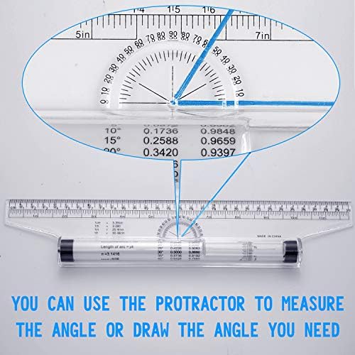 Frienda 2 Pieces Plastic Rolling Ruler Parallel Drafting,12 Inch