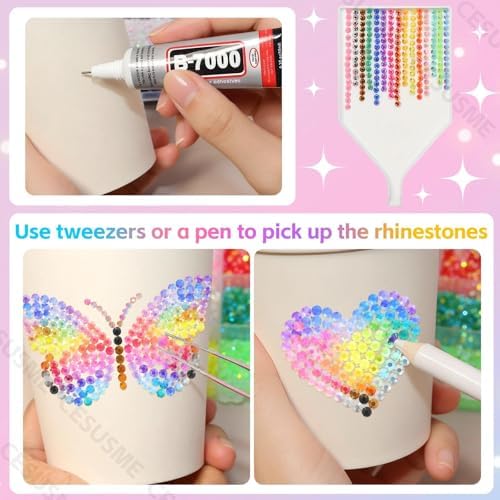 28000 Pcs Color Rhinestones Bedazzling Kit, Yellow Resin Gems with Tools