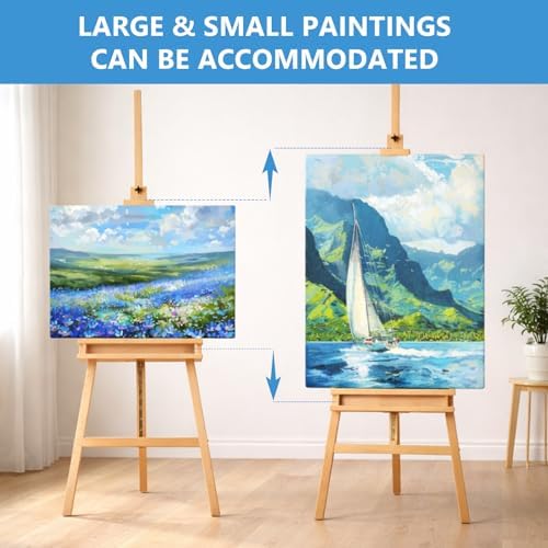 Falling in Art Large A-Frame Solid Beechwood Studio Easel for Painting
