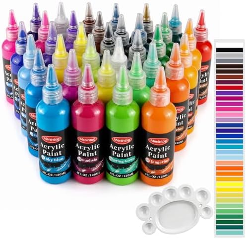 Acrylic Paint Set, 36 Colors, 4 oz/120ml Bottles