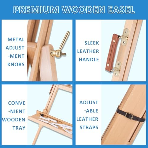 Falling in Art Plein Air Tripod Field Painting Easel, Holds up to 31''
