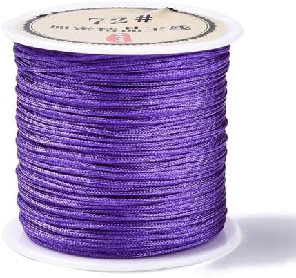 43 Yards Nylon String Friendship Bracelets String 0.8mm Nylon Beading Thread Braided Chinese Knotting Cord Macrame Cords for Kumihimo Necklaces Tassels Jewelry Crafts (Purple)
