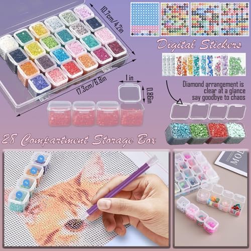 NLXCXUCY 158pcs Diamond Art Accessories Kit All-Inclusive Diamond Painting Tool Set with A4 Diamond Painting Light Pad,Diamond Art Sealer Glue,Diamond Correction,Pens Storage Box for DIY Craft