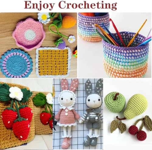 Hntess 118Pcs Crochet Kit for Beginners, Premium Knitting & Crochet Supplies Set with 12 Yarn Spools, 21 Crochet Hooks, 6 Sewing Needles & Storage Case, Complete Starter Crochet Kit for Adults