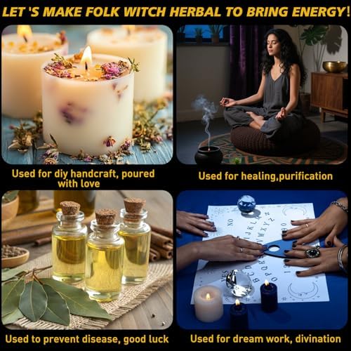 Witchcraft Supplies Herbs Kit, Dried Flowers for Witch Beginner, 70 Pack