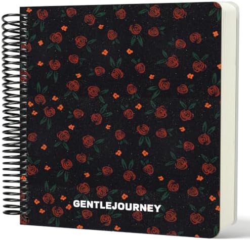 Hardcover Sketchbook,7.2"x8.3"Spiral Bound Drawing Pad,Midnight Roses