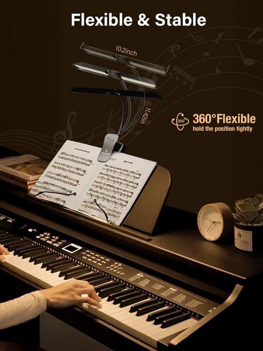 Vekkia 96 Led Rechargeable Music Stand Light - Folding Clip On Piano Lamp