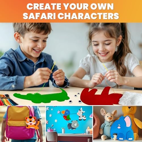 Sewing Kit for Kids Ages 4-8 - 12 Beginner DIY Kids Sewing Crafts Ages 4-7
