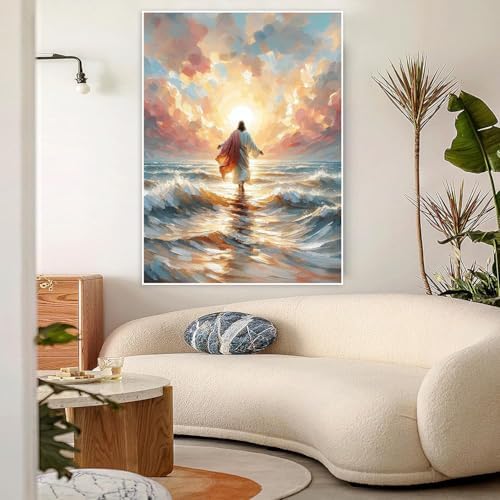 Jesus Paint by Numbers Kit for Adults Framed Canvas 12X16 in, Frameworkless