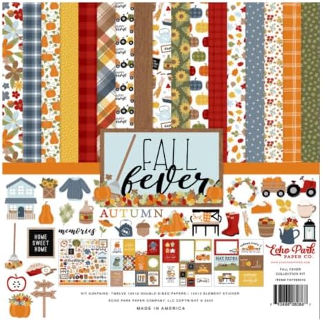 Echo Park Fall Collection Kit, Scrapbook Paper & Sticker Set