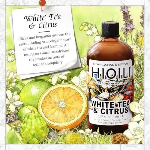 HIQILI White Tea & Citrus Fragrance Oil for Diffuser & DIY Scent Craft