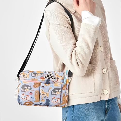 Multiple Pockets Portfolio Organizer with Zippered,Storage Pencil Pouch Bag