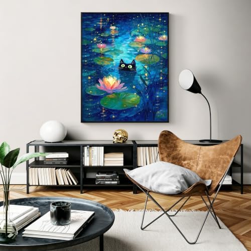 Cat Paint by Numbers Kit for Adults,DIY Paint by Numbers for Adults 16x20in | Cat Adult Paint by Numbers,DIY Acrylic Oil Paint by Number Adult for Home Wall Decor Gifts Pre Drawn Canvas Stress Relief