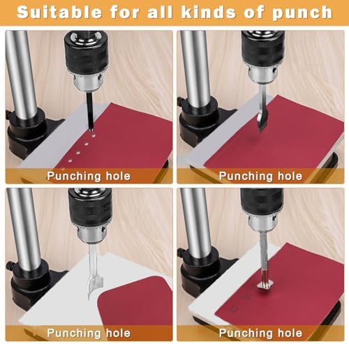 Leather Press Hole Puncher Upgraded Hand Punching Machine for DIY Leather Craft Punching Holes Cutting,Forming Pressing,Install Rivets and Snap Buttons