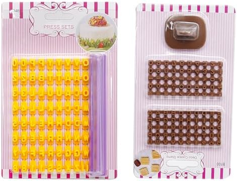 Hoypeyfiy 172 PCS Alphabet Number Symbols Cookie Cutters Set Biscuit Cake Impress Embosser Cutter Stamp Press DIY Embosser Mold for Cake Baking Clay