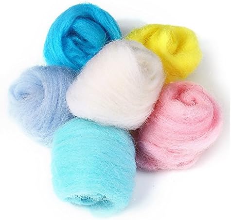 MOMODA BAODLON 50 Colors Fibre Wool Yarn Roving for Needle Felting Hand Spinning DIY Craft Materials