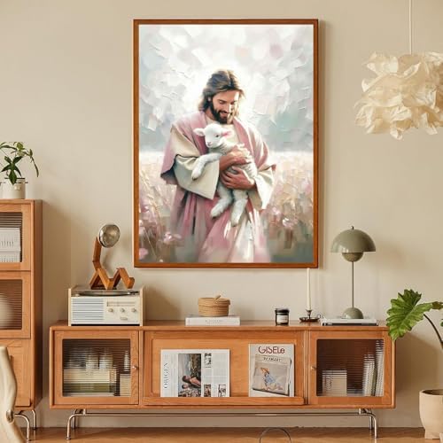 Jesus Paint by Numbers Kit for Adults Framed Canvas 12X16 in, Frameworkless