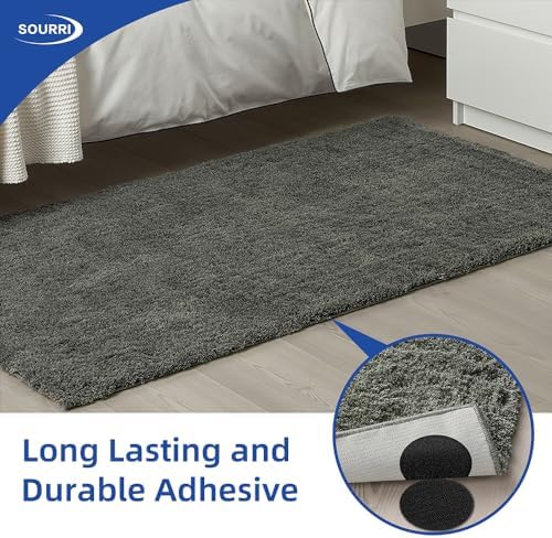 SOURRI 4'' x 20Ft Large Self Adhesive Heavy Duty Hook and Loop Sheet Tape Fastener Strips, Keep Couch Cushions from Sliding, Rug Gripper Tape & Pads