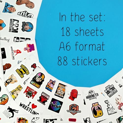 Wrestling Stickers and Decals for Water Bottles, Wrestling Birthday Party Decorations, Gifts for Wrestlers, Gifts for Women & Men