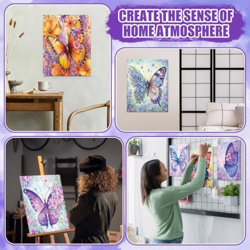 Sherr 140 Pcs 20 Set Pre Drawn Canvas Painting Kit, Butterflies and Flowers