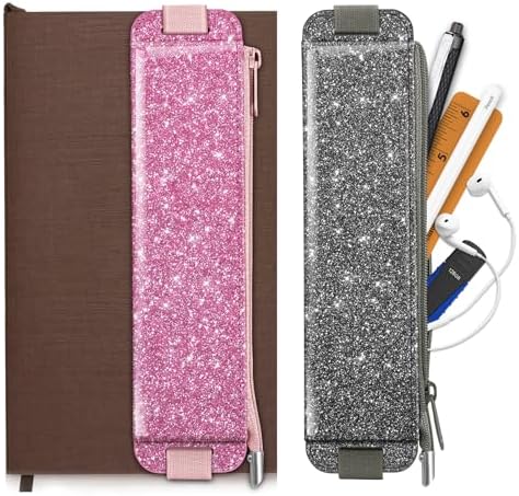 FINPAC 2-Pack Elastic Pen Holder for Notebook Leather Pen Holder
