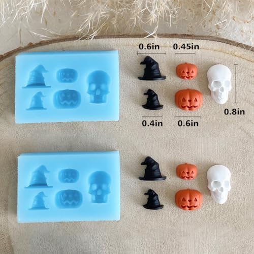 KEOKER Polymer Clay Molds Halloween 2Pcs, Skull Polymer Clay Silicone Mold, Polymer Clay Earrings Decoration (Substitute Polymer Clay Cutters)