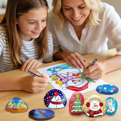 JR.WHITE Acrylic Paint Pens Paint Markers Set of 24: Extra Fine Point Acrylic Markers For Rock Painting Wood Glass Fabric Ceramic For Adults Kids Art Craft