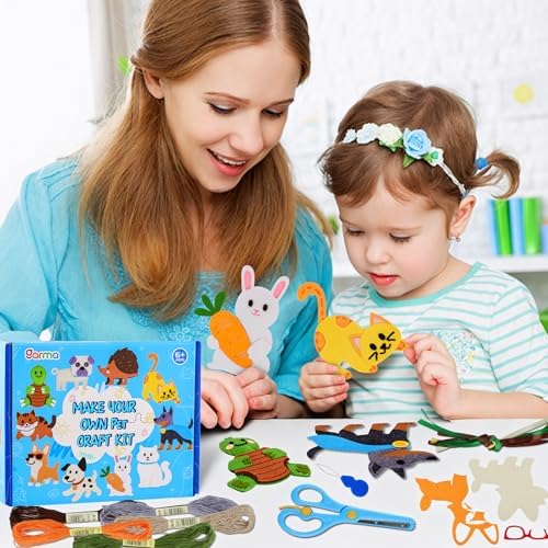 Garma Puppy Sewing Kit for Kids - 10 in 1 Pet Kids Sewing Crafts Kit for Beginners - Mini Sewing Kits for Kid 5-8 8-12 - Easy Sew Your Own Felt Animals DIY Craft Set for Boys & Girls Birthday