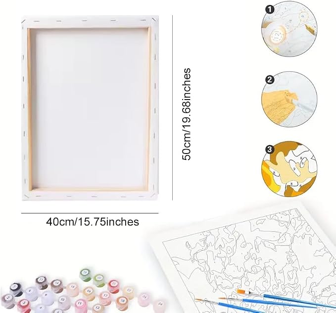 Tropical Bird Paint by Numbers Kit for Adults - DIY Parrot with Hibiscus Flowers Painting on Canvas, Acrylic Paint Set, Suitable for Beginners, Art for Home Decoration or Gifts(16X20IN Framed)